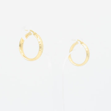 Arracada de Oro 14k Hueca de Diseño Inflado y Diamantado mod. 9269