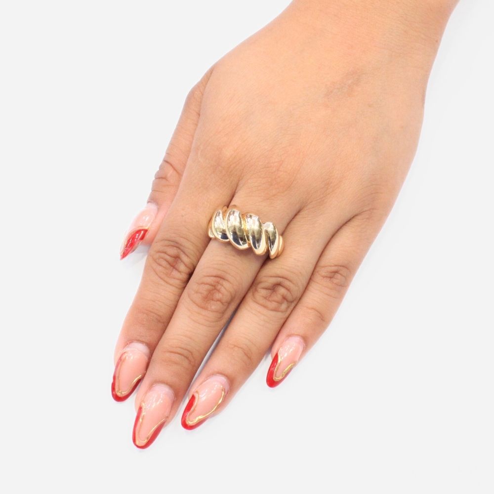 Anillo de Oro 14k de Diseño Chunky Abultado mod. 9086