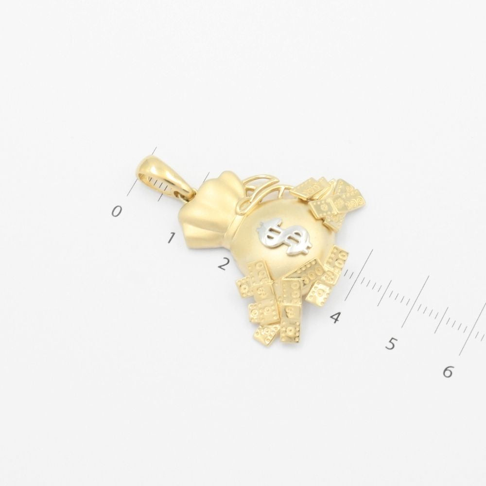 Dije de Oro 14k Diseño de Bolsa de Dinero mod. 9442