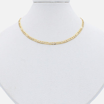 Cadena de Oro 14k Tejido 3x1 de Eslabones Pequeños con Diamantado Blanco mod. 9814