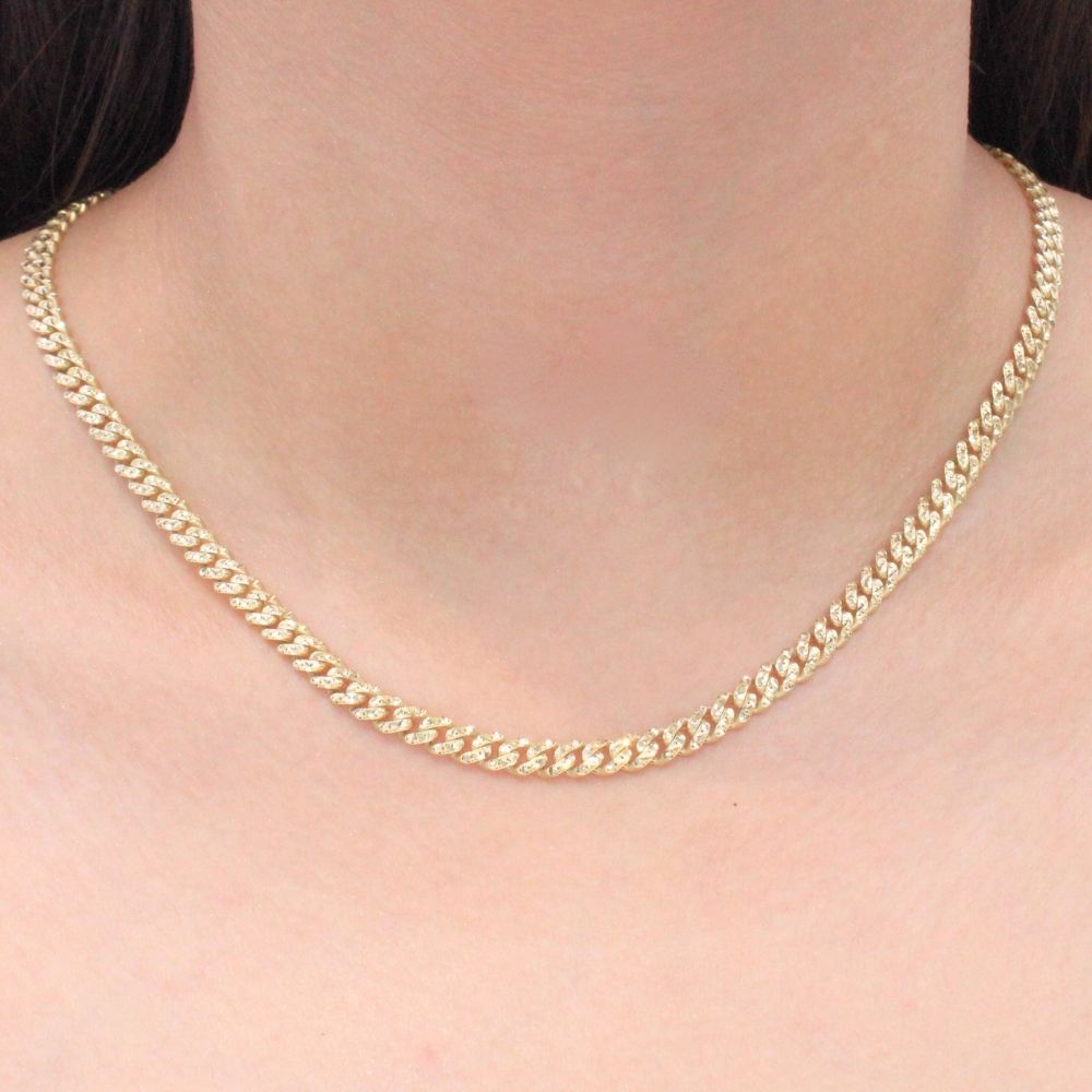 Cadena Monaco Chain 14k Modelo Classic Flex Hueco con Broche Flex mod. 9671