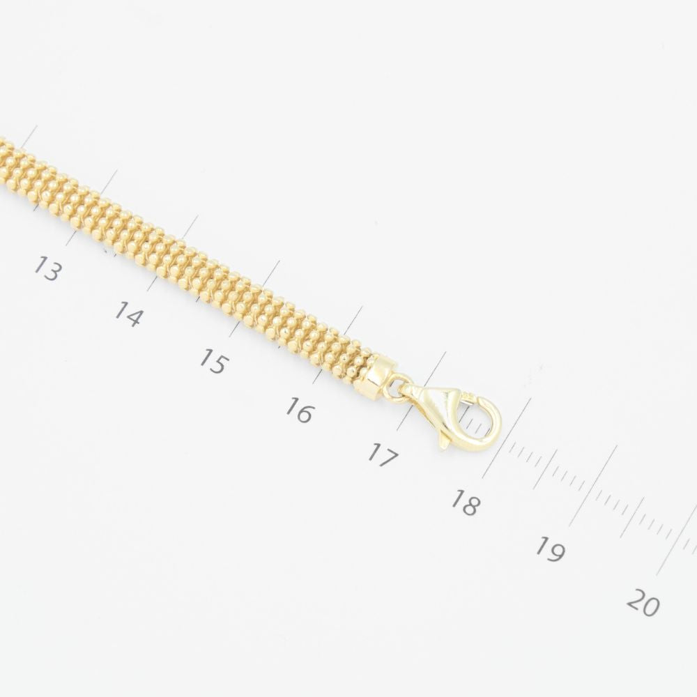 Pulsera de Oro 14k Tejido Tipo Pop Corn con Zirconias mod. 9288