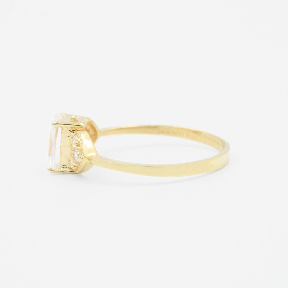 Anillo de Oro 14k Incrustado de Zirconia Cuadrada mod. 9207