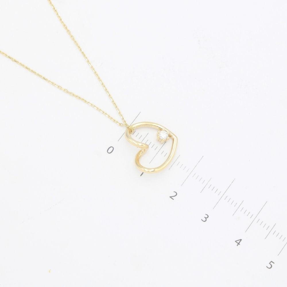 Gargantilla de Oro 14k con Dije Especial en Forma de Corazón Hueco con Pequeña Zirconia Brillante mod. 9348