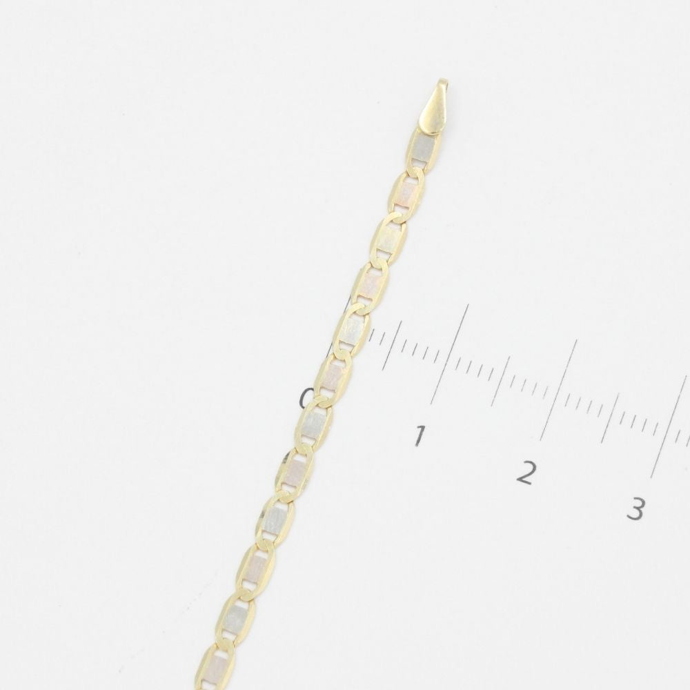 Pulsera Eslabón de Oro 14k Tejido Espejo de Diseño Brillante y Sólido mod. 8819