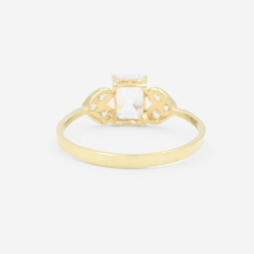 Anillo de Oro 14k Incrustado de Zirconia Cuadrada mod. 9207