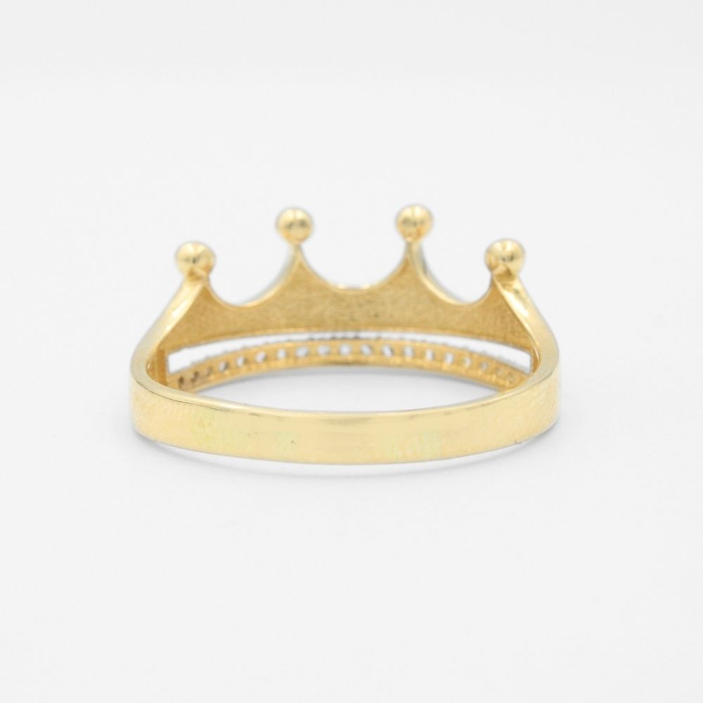Anillo XV Años de Oro 14k Corona Especial con Línea de Zirconias Finas mod. 8784