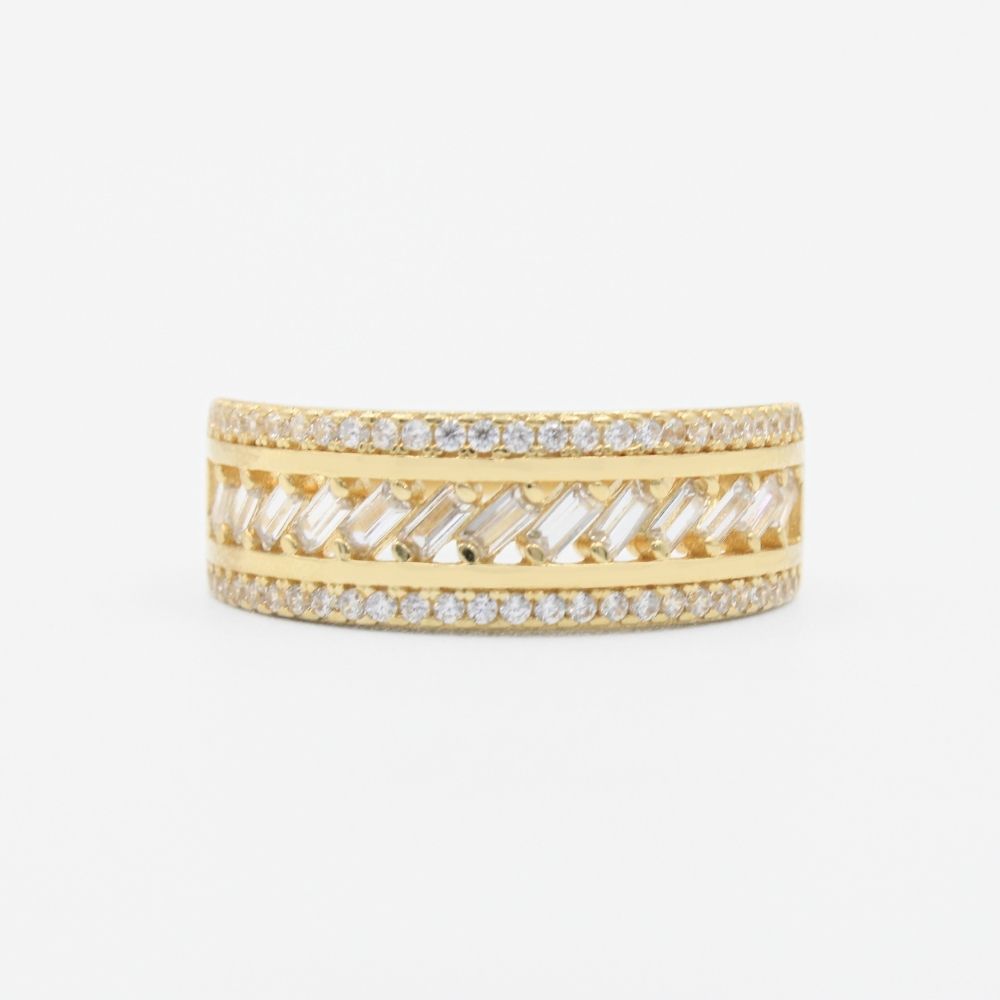 Anillo de Oro 14k con Incrustación de Zirconias mod. 9087