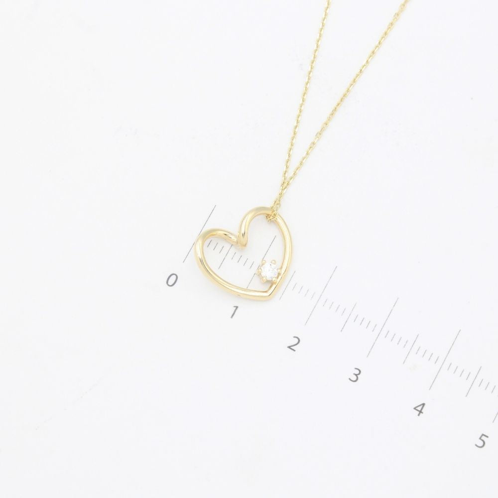 Gargantilla de Oro 14k con Dije Especial en Forma de Corazón Hueco con Pequeña Zirconia Brillante mod. 9348