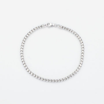 Pulsera de Eslabón Hueca de Tejido Cube Box Blanco mod. 9044