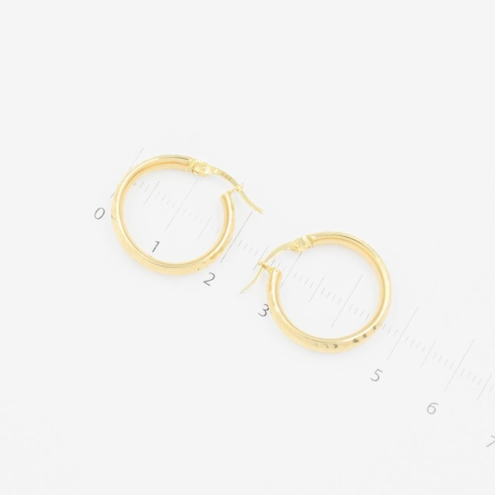 Arracada de Oro 14k Hueca de Diseño Inflado y Diamantado mod. 9269