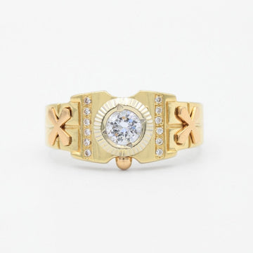 Anillo de Oro 14k Elegance X Incrustado con Zirconias mod. 9466