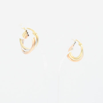 Arracada de Oro 14k Hueco con Diseño Tubular Enlazado mod. 9268