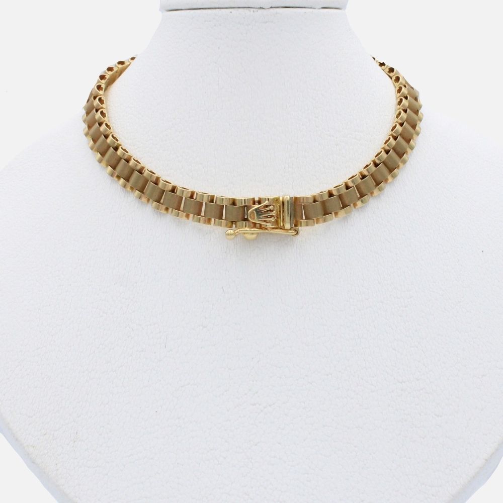 Cadena de Oro 14k Tejido Especial Ensamblado con Eslabones Oscuros de Tono Mate mod. 9815