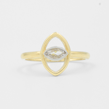 Anillo de Oro 14k Ojo de Zirconia Oval para Protección mod. 7978