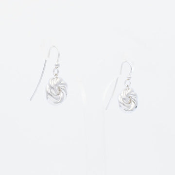 Arete Largo de Oro 14k Hueco de Diseño Espiral Inflado mod. 9099