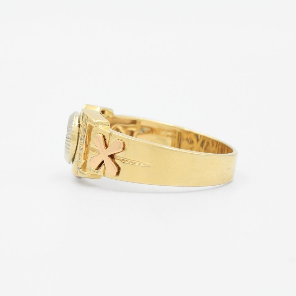 Anillo de Oro 14k Elegance X Incrustado con Zirconias mod. 9466