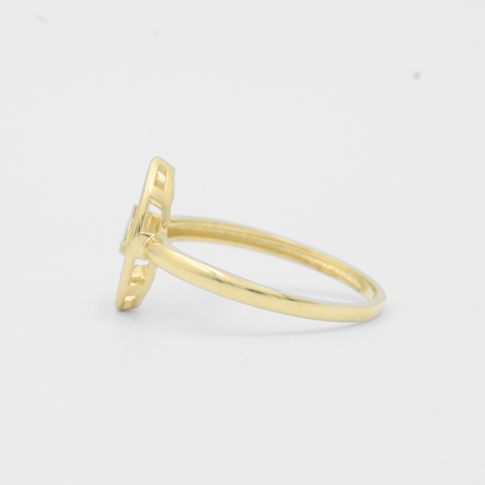 Anillo de Oro 14k Ojo de Zirconia Oval para Protección mod. 7978