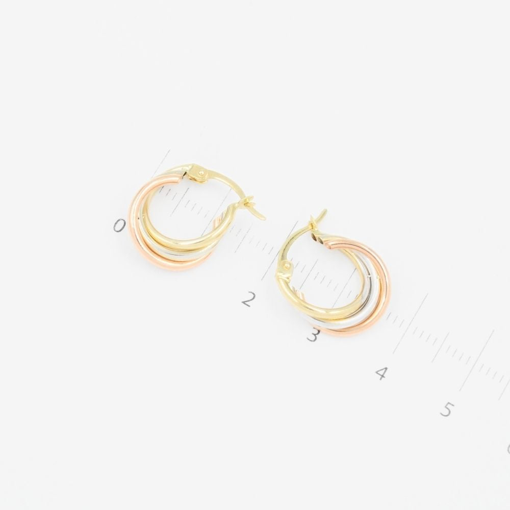 Arracada de Oro 14k Hueco con Diseño Tubular Enlazado mod. 9268