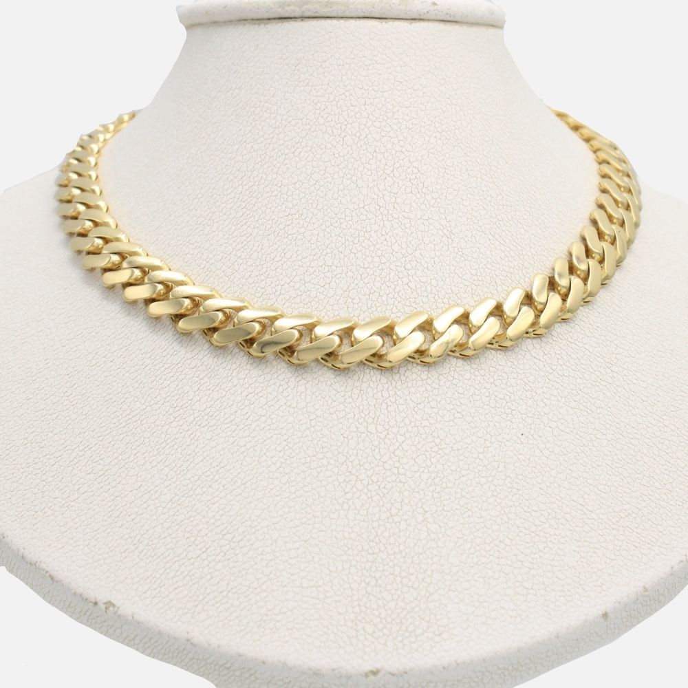 Cadena Monaco Chain 14k Modelo Classic Hueco Plain Baguette mod. 9672