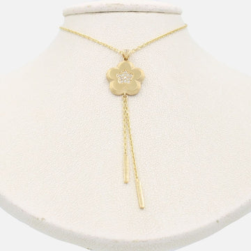 Gargantilla de Oro 14k con Dije de Flor Largo Incrustado con Zirconias mod. 8589