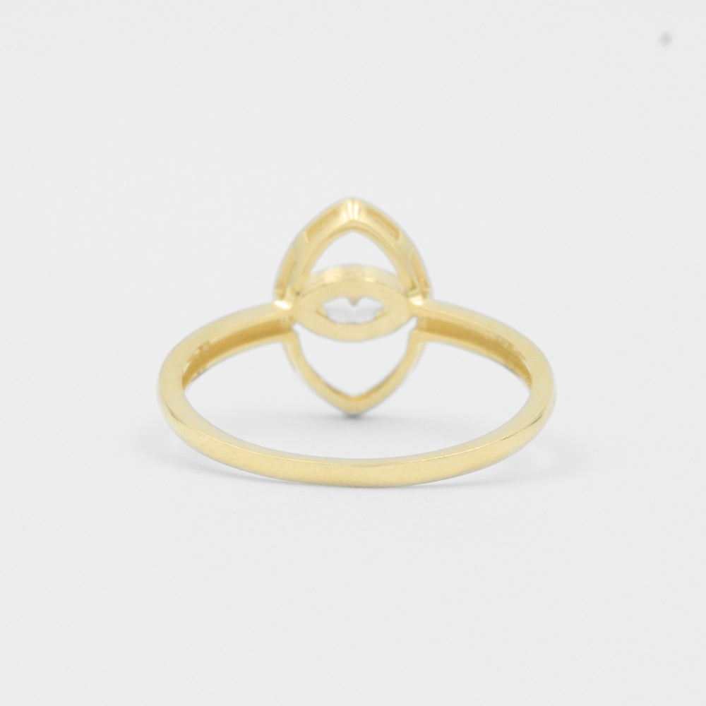 Anillo de Oro 14k Ojo de Zirconia Oval para Protección mod. 7978