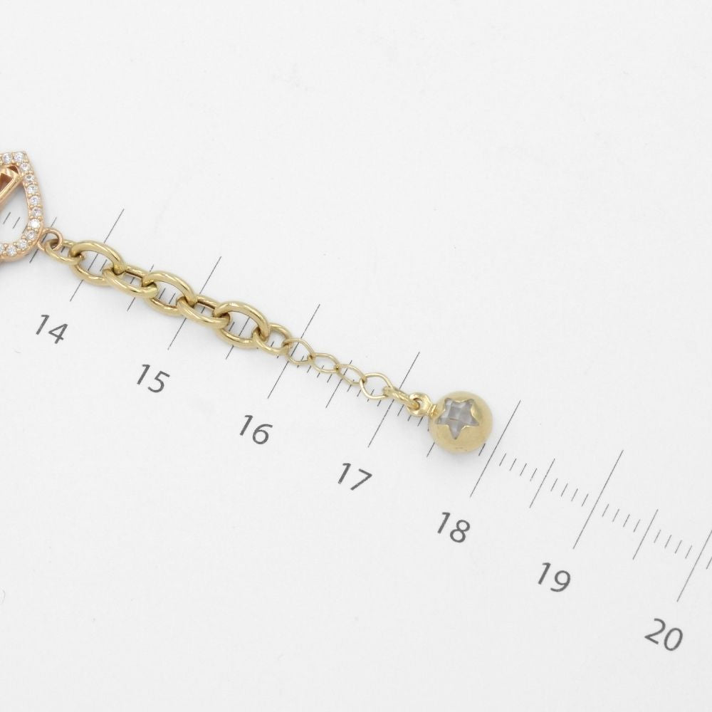 Pulsera de Oro 14k con Corazones de Cantado Incrustados con Zirconias mod. 9704