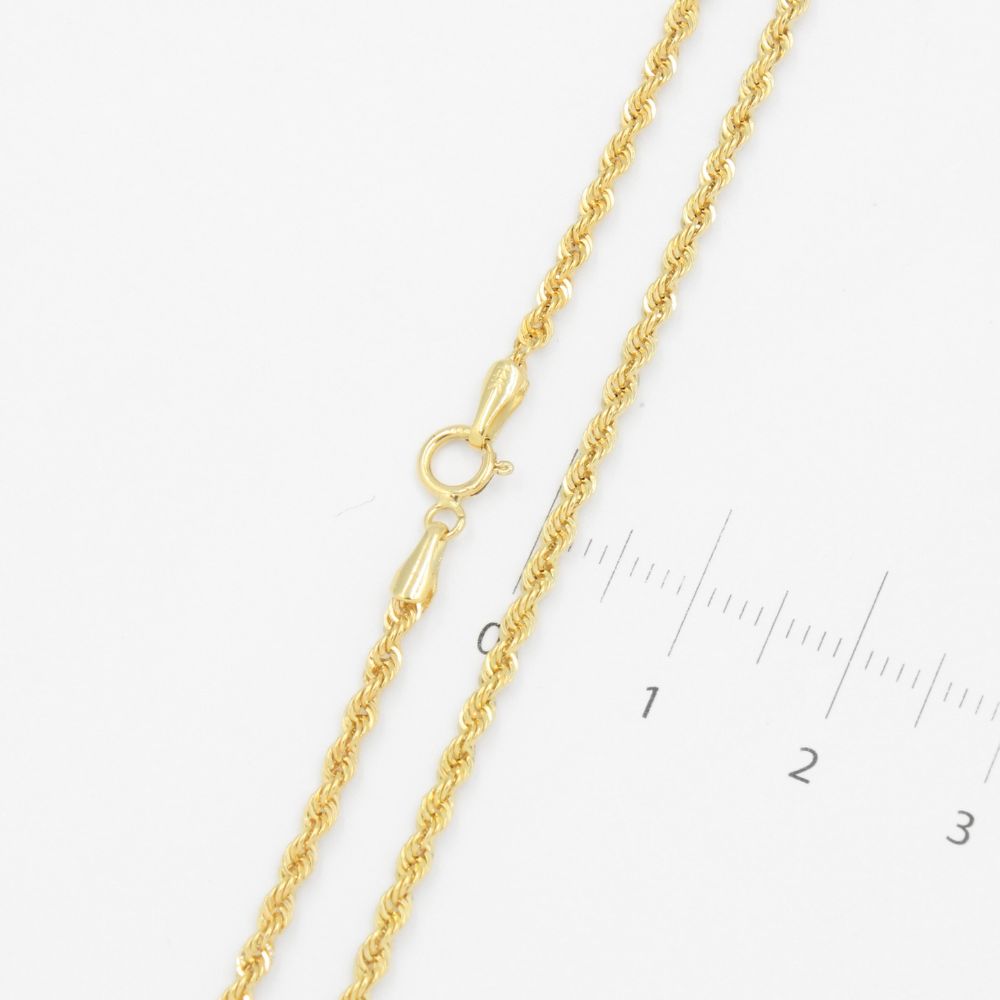 Cadena de Oro 14k Tejido Torzal Hueco de Diseño Fino y Brillante mod. 1153