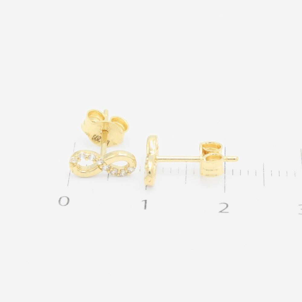 Arete de Oro 14k Infinito con Zirconias mod. 9350