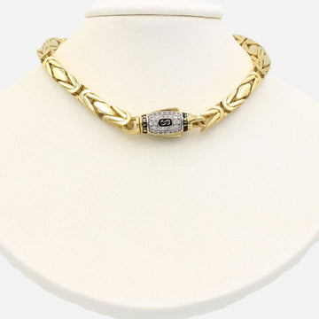 Cadena Monaco Chain 14k Modelo REY Square Hueco con Broche Plain Pavé mod. 9019