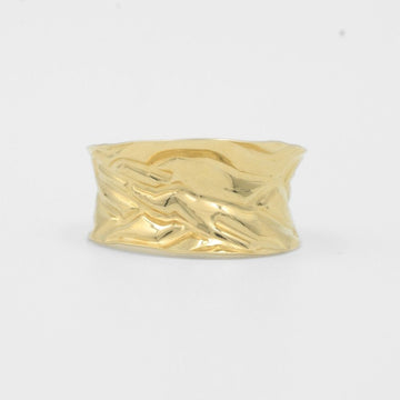 Anillo de Oro 14k de Diseño Ondulado con Textura Acanalada mod. 8081