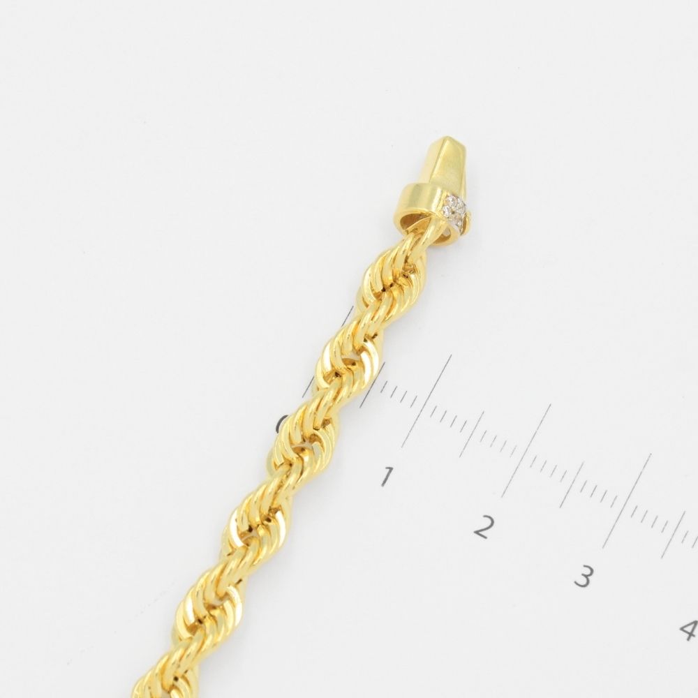 Pulsera de Oro 14k Tejido Espiga Hueca Detallada con Broche Incrustado con Zirconias mod. 8860