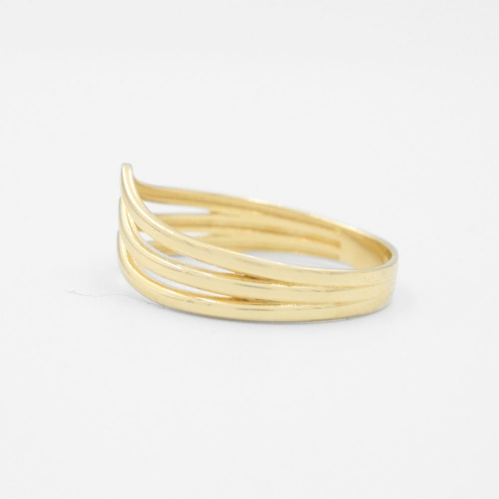 Anillo de Oro 14k Triple Tiara de Princesa de Diseño Hueco mod. 8768