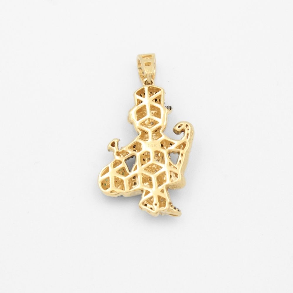Dije de Oro 14k Tío Rico Bolsas de Centavo Incrustado con Zirconias mod. 9430