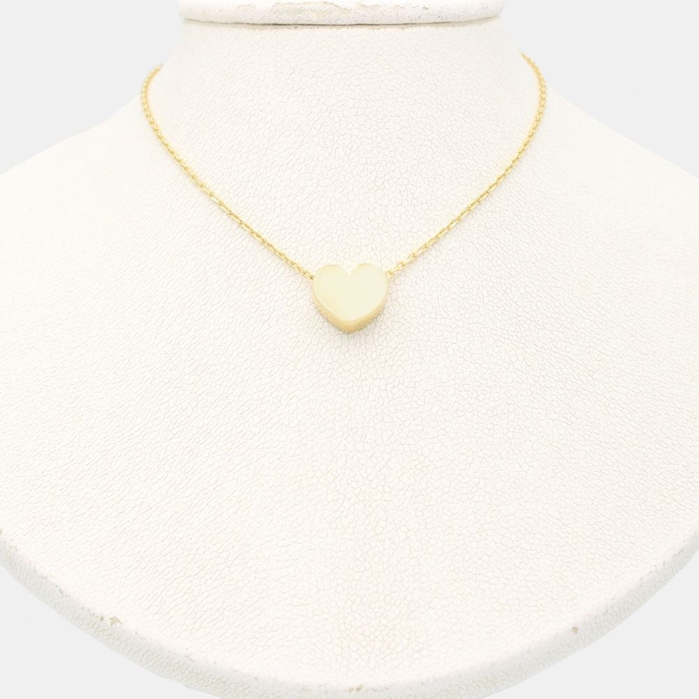 Gargantilla de Oro 14k con Dije Especial en Forma de Corazón Estilo Liso y Hueco mod. 9333