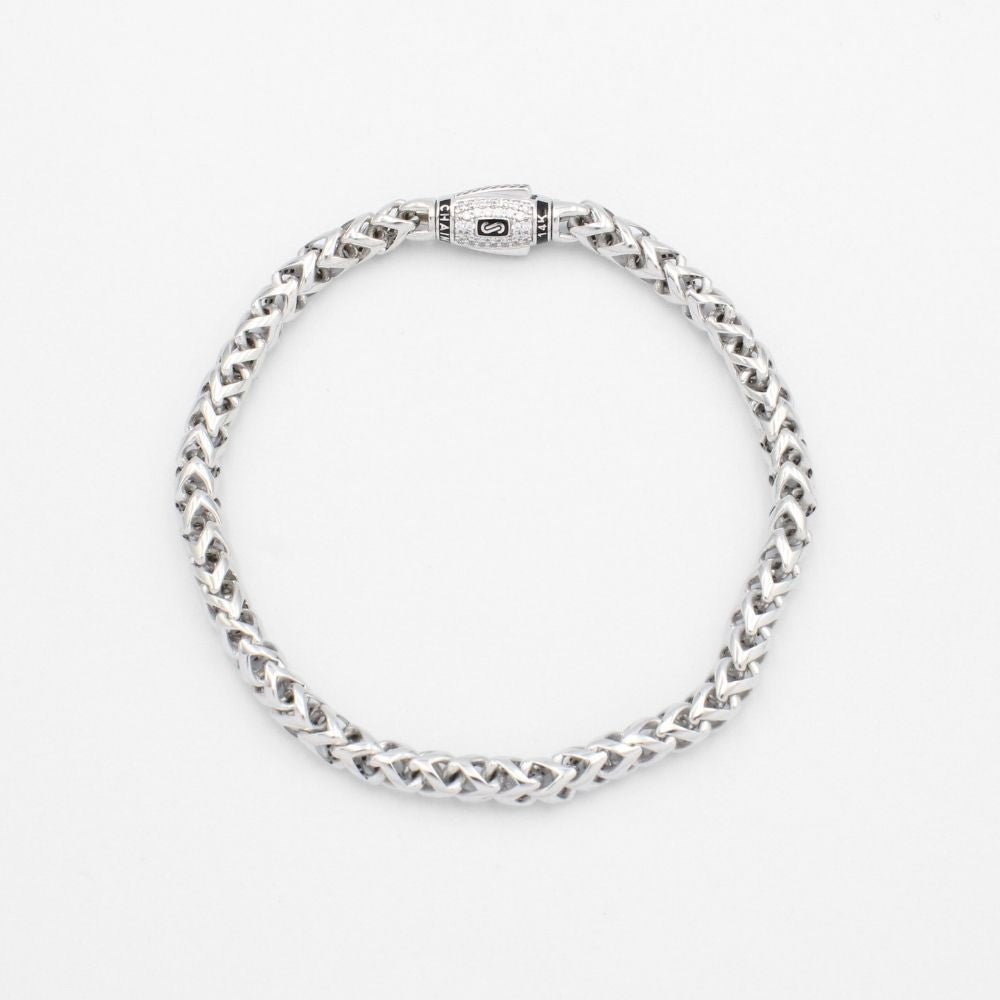 Pulsera Mónaco Chain 14k Modelo Rondo Broche Pavé e Incrustación de Swarovski mod. 9645