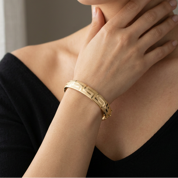 Aro de Oro 14k Diseño Elegante de Greca mod. 11228