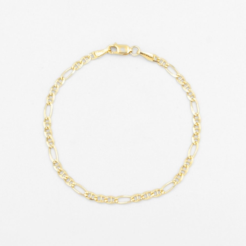Pulsera de Eslabón en Tejido Sólido Combinado 3x1-Escalera Diamantado mod. 8330