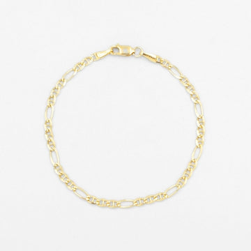Pulsera de Eslabón en Tejido Sólido Combinado 3x1-Escalera Diamantado mod. 8330