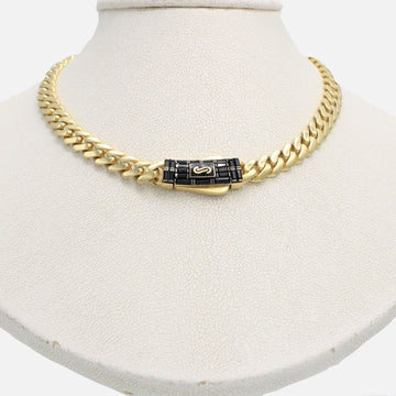 Cadena Monaco Chain 14k Modelo Classic Hueco Plain Baguette Oscuro mod. 9673