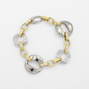 Pulsera de Oro 14k Modelo Inflado Especial con Eslabones de Diseño mod. 9705