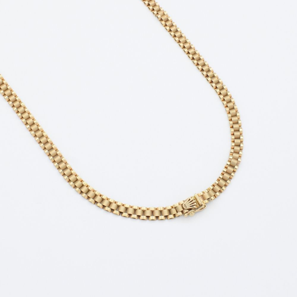 Cadena de Oro 14k Tejido Especial Ensamblado con Eslabones Finos de Tono Mate mod. 9816