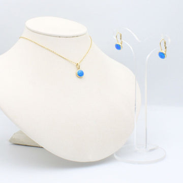 Coordinado de Oro 14k Opalo Azul mod. 8984
