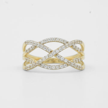 Anillo de Oro 14k Elegante con Zirconias Finas mod. 8117