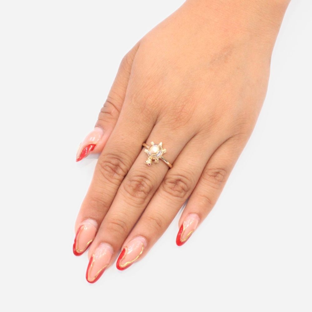 Anillo de Oro 14k con Diseño de Tortuga Sorpresa mod. 9089