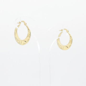 Arracada de Oro 14k Circular Hueca con Diseño de Sol mod. 8763