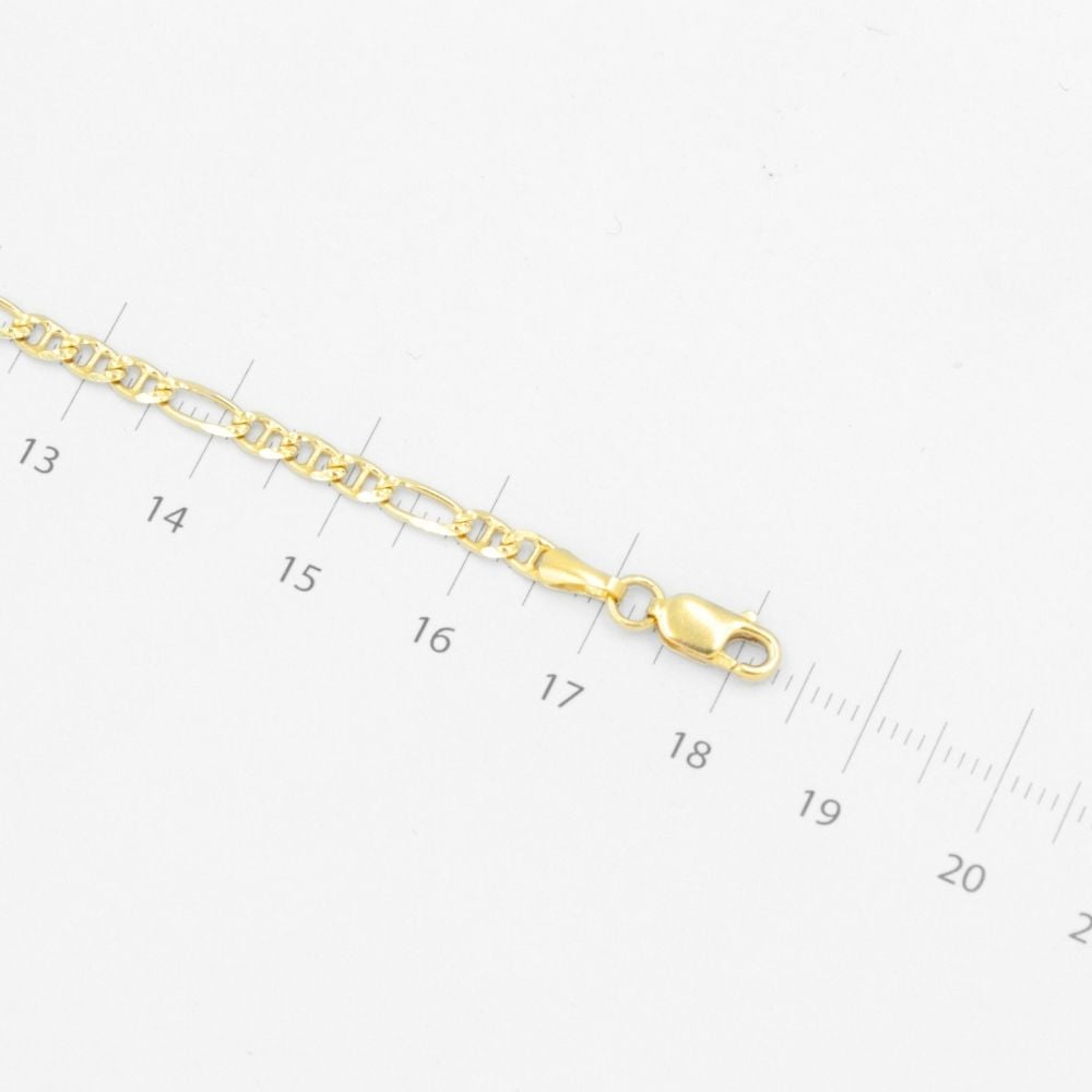 Pulsera de Eslabón en Tejido Sólido Combinado 3x1-Escalera Diamantado mod. 8330
