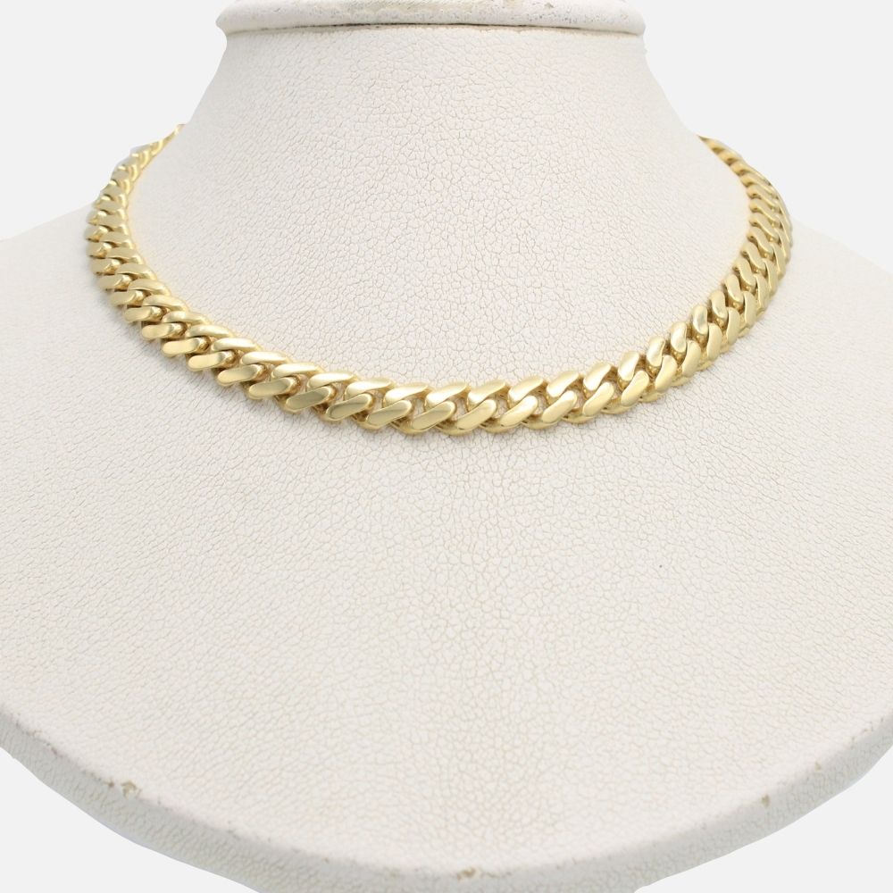 Cadena Monaco Chain 14k Modelo Classic Hueco Plain Baguette Oscuro mod. 9673