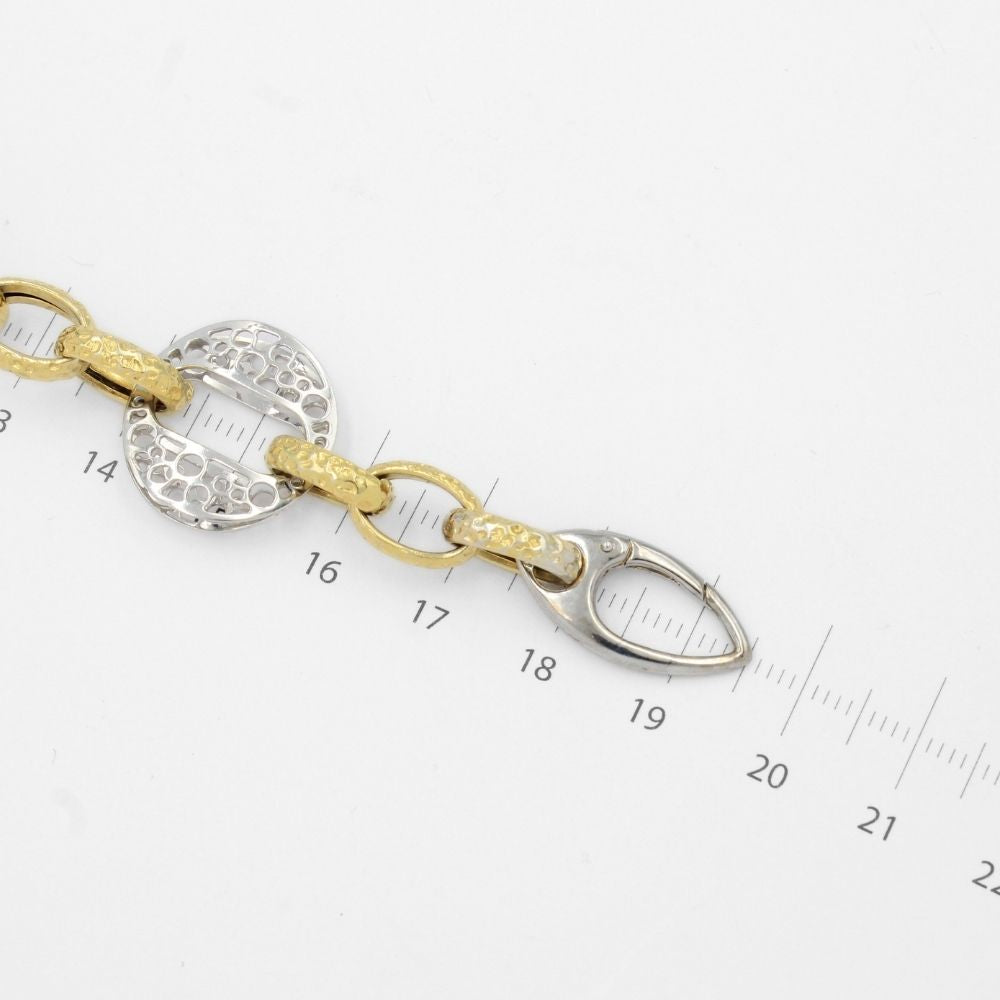 Pulsera de Oro 14k Modelo Inflado Especial con Eslabones de Diseño mod. 9705