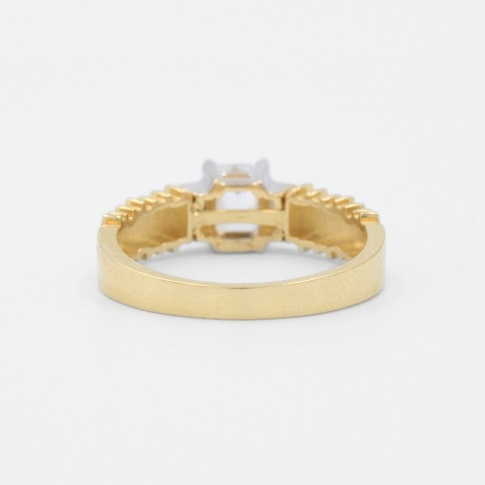 Anillo de Compromiso en Oro 14k Diseño de Barras con Zirconias mod. 8969